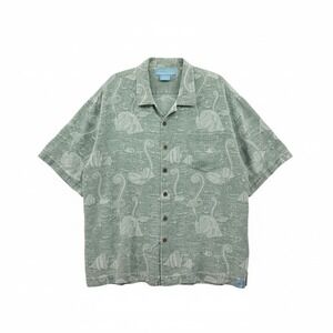 Bermuda Bay Green Tropical Surf Island Vintage Cotton Relax Hawaiian Shirt XXL